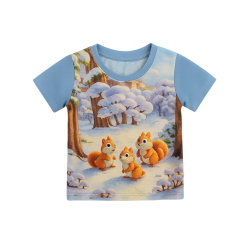 Chlapecké a dívčí triko - Veverky v zimním lese