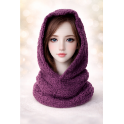 Ručně háčkovaná kapuce s nákrčníkem